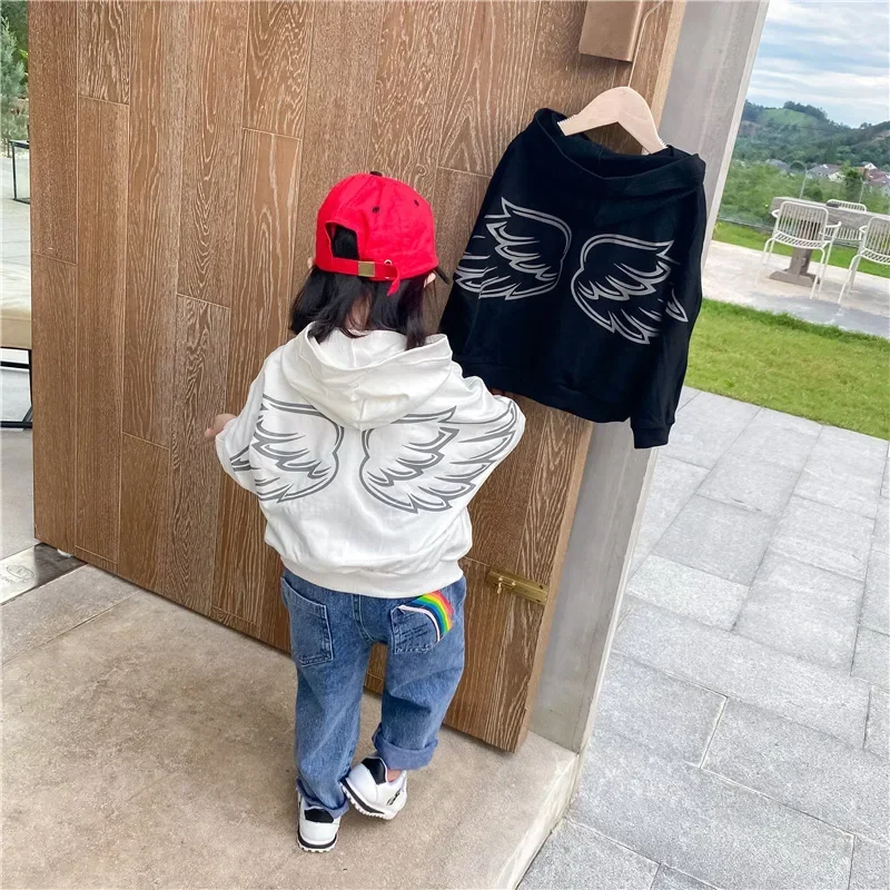 2020 baby girl wing print hooded sweatshirt toddler kid clothes polerones streetwear children clothing hoodie outerwear