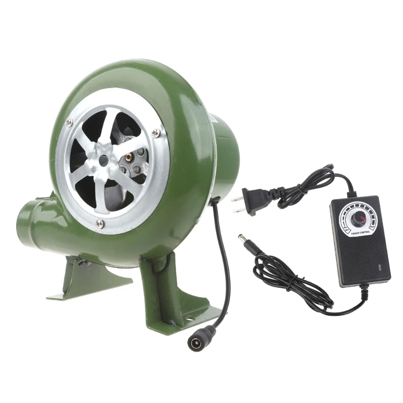 Electric Air Blower for Camping Cooking, BBQ Fan, Bellows and Air Duct, DC 12V