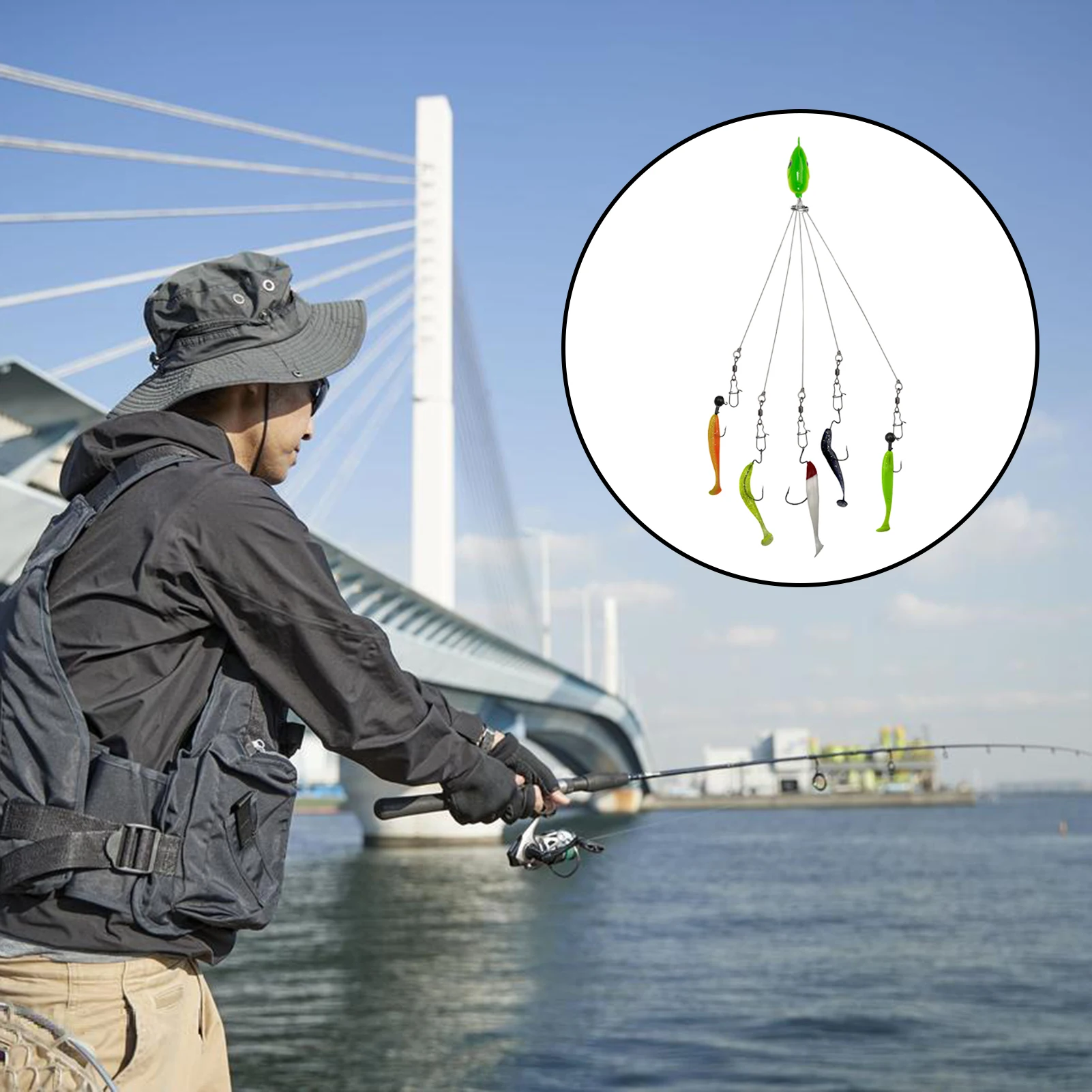 5-armiges Alabama-Regenschirm-Rig, verschleißfestes Angel-Rigs-Set, Angelgeschenke für Männer, Angelliebhaber
