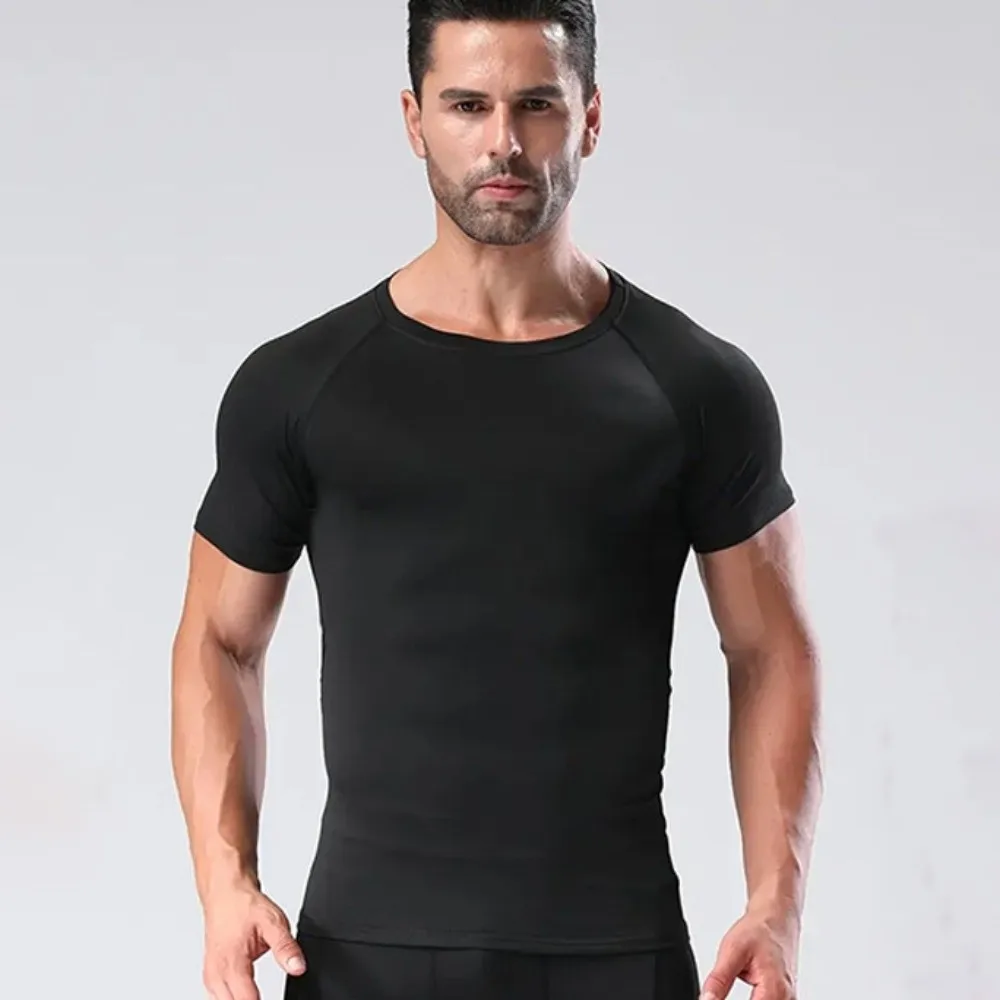 

Мужская футболка для фитнеса с короткими рукавами, компрессионный топ, быстросохнущие спортивные рубашки для бега в тренажерном зале, спортивная одежда, плотная мужская спортивная футболка, спортивная