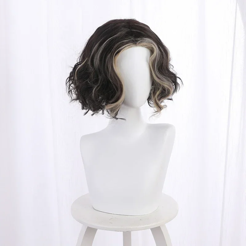 2021 سيدة لوكي تأثيري الباروكات سيلفي ساحرة لوكي البديل قصيرة مجعد مقاومة للحرارة الاصطناعية الشعر شعر مستعار تأثيري + غطاء شعر مستعار #3