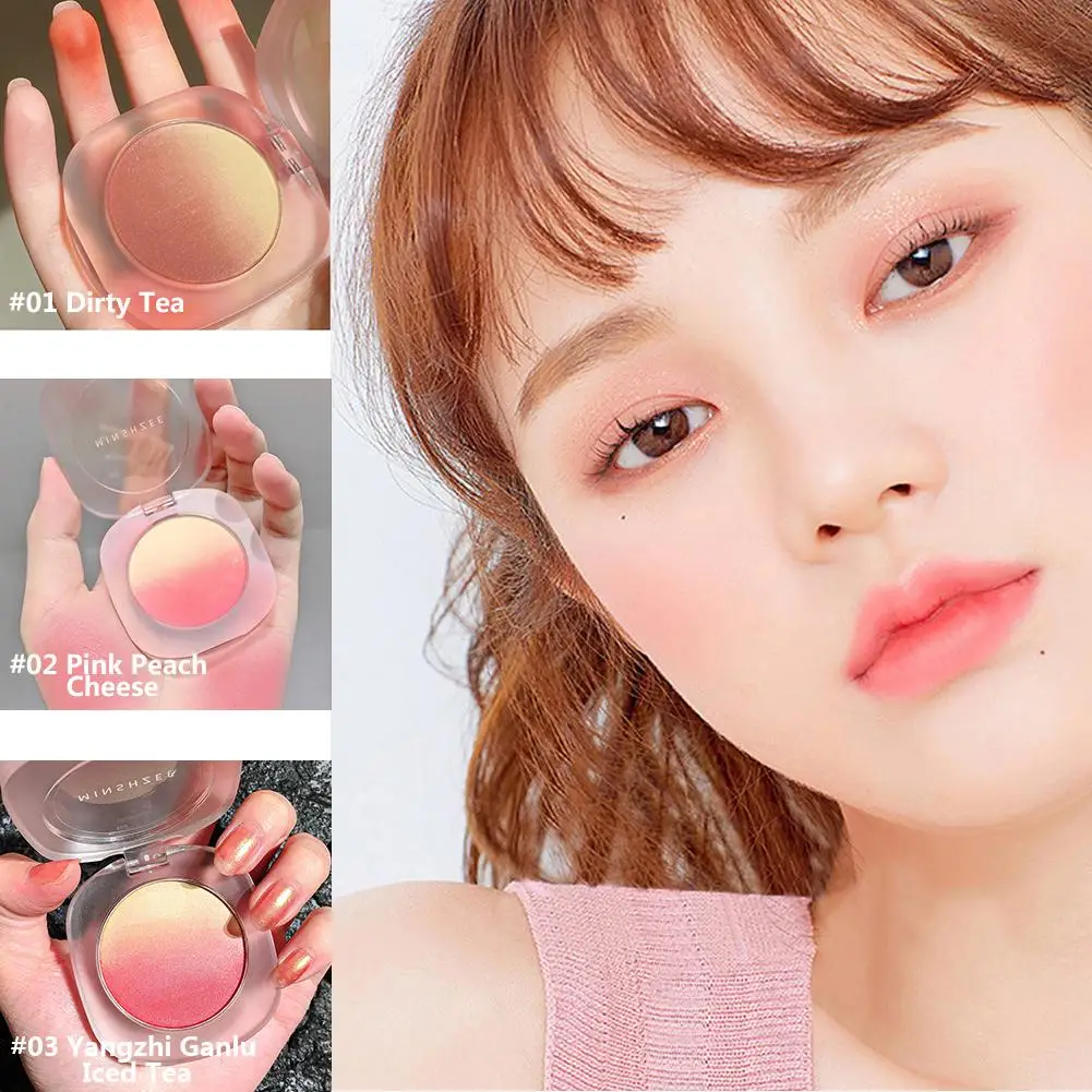 Matte Blush Makeup Palette 3 colori Face Rouge Cheek Lasting Natural Powder Long Change fard Cosmetic Tint Gradual B3y8