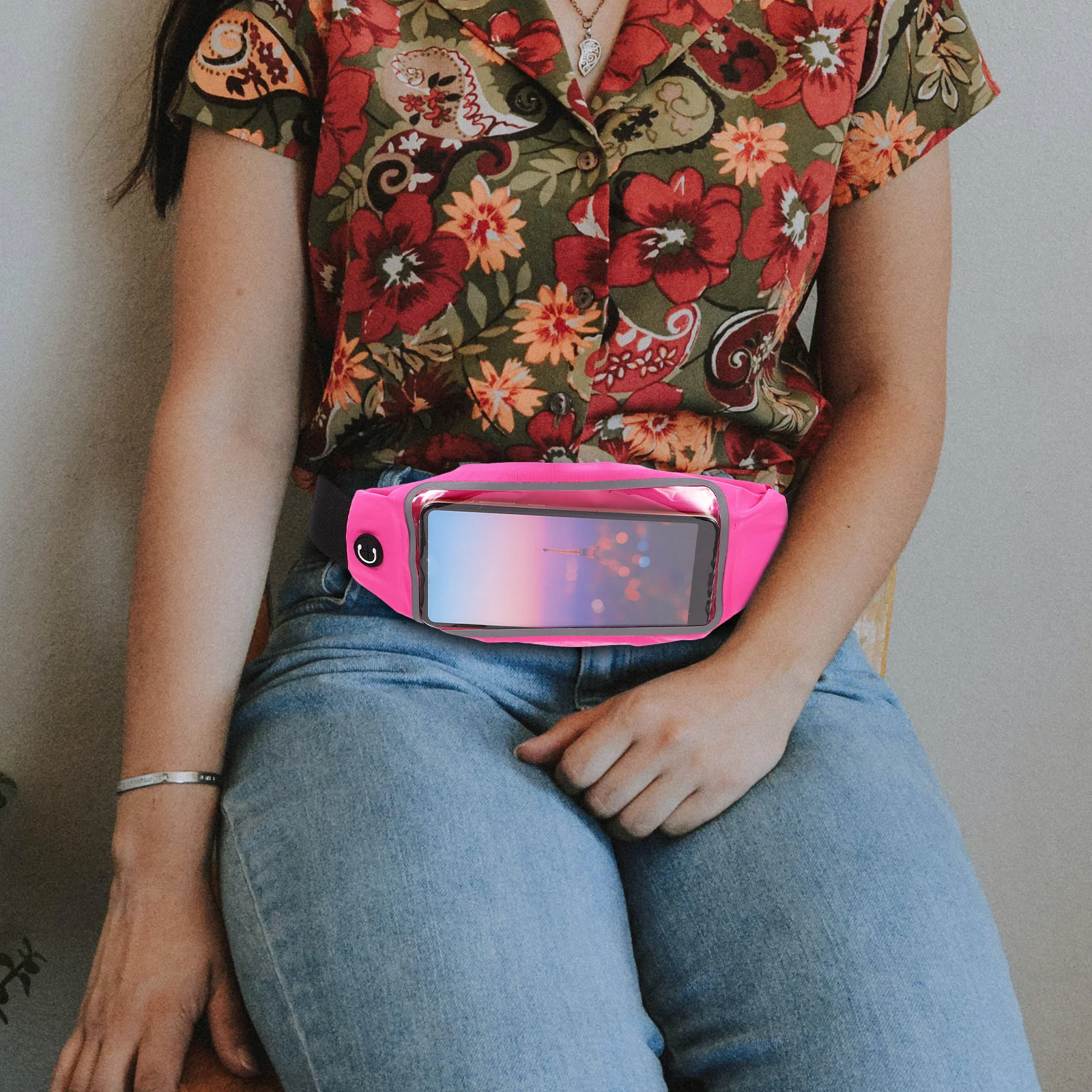 حزام خصر خارجي، حزمة مراوح للجري قابلة للتنفس للرجال والنساء، حقيبة هاتف قابلة للتعديل، شريط عاكس للضوء، خصر للجري الليلي #2