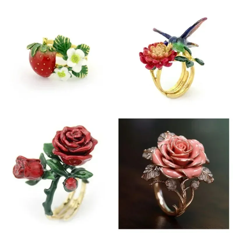 Diamond-Shaped Joint Ring for Korean Women Simple Light Luxury Fashionable Trendy High-End Fresh Style