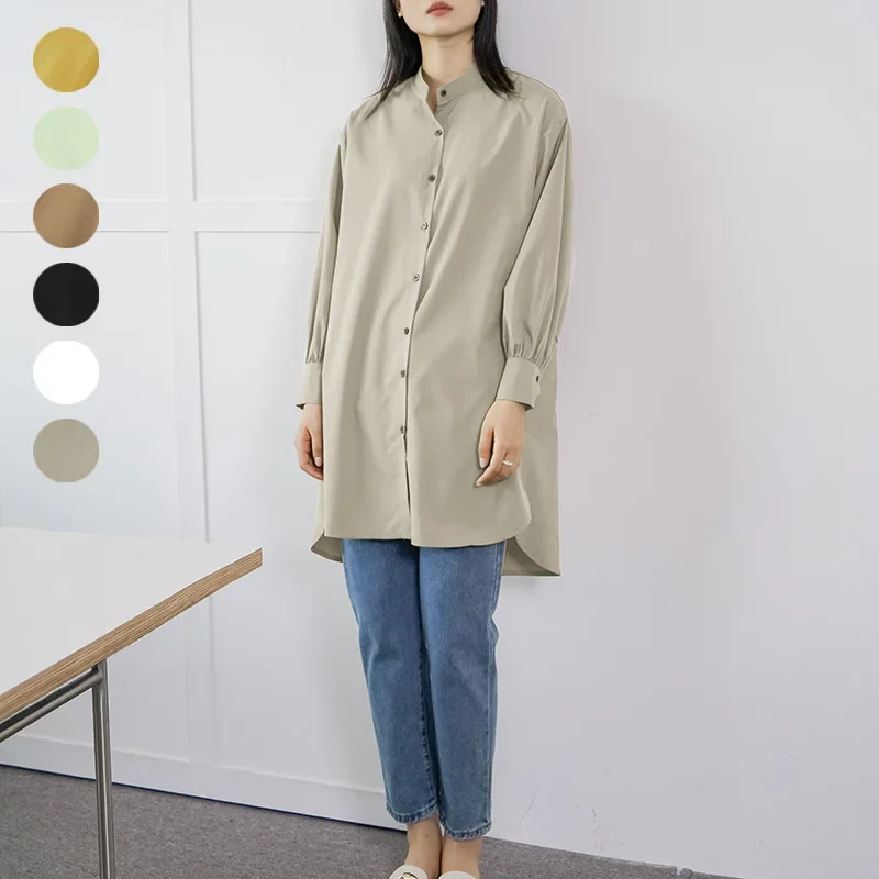 

Japan and South Korea new product 2025 spring and autumn loose shirt women's medium and long large version women's shirt, new