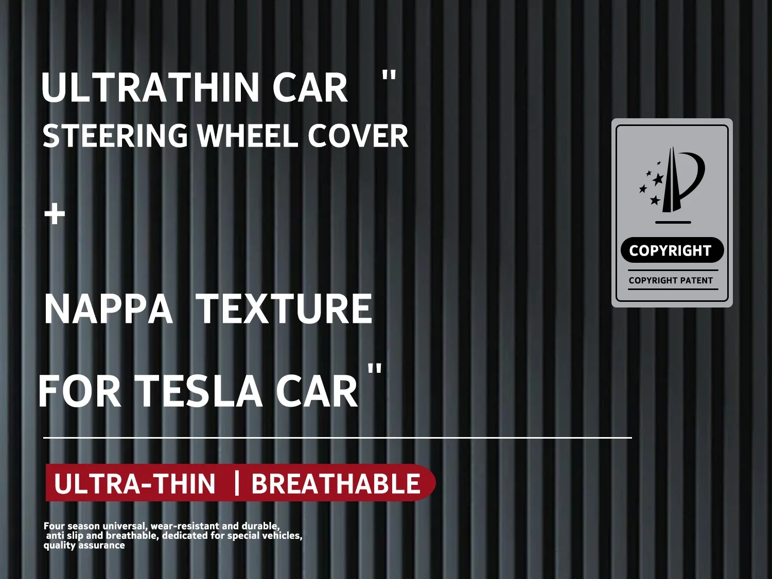 37-38 cm ultradünner, atmungsaktiver Luxus-Lenkradbezug, passend für Tesla Model 3, Model Y, Model S, Model X, Auto-Styling – Detail 1