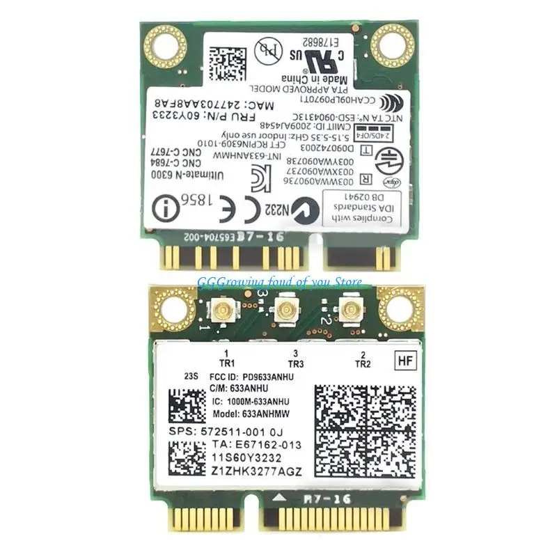 H9eb 6300agn بطاقة لاسلكية 2.4G+5G 450M+450M بطاقة WIFI لـ Y460 Y560 Y470 Y570 x201 x220 x230 محول الشبكة