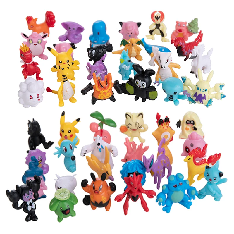 Pokemon Anime Figure Modèle à collectionner pour enfants, Pikachu, Charizard, Pocket Monster, Pet Toy, Non Antibodies Style, Cadeau d'anniversaire, 3-6cm