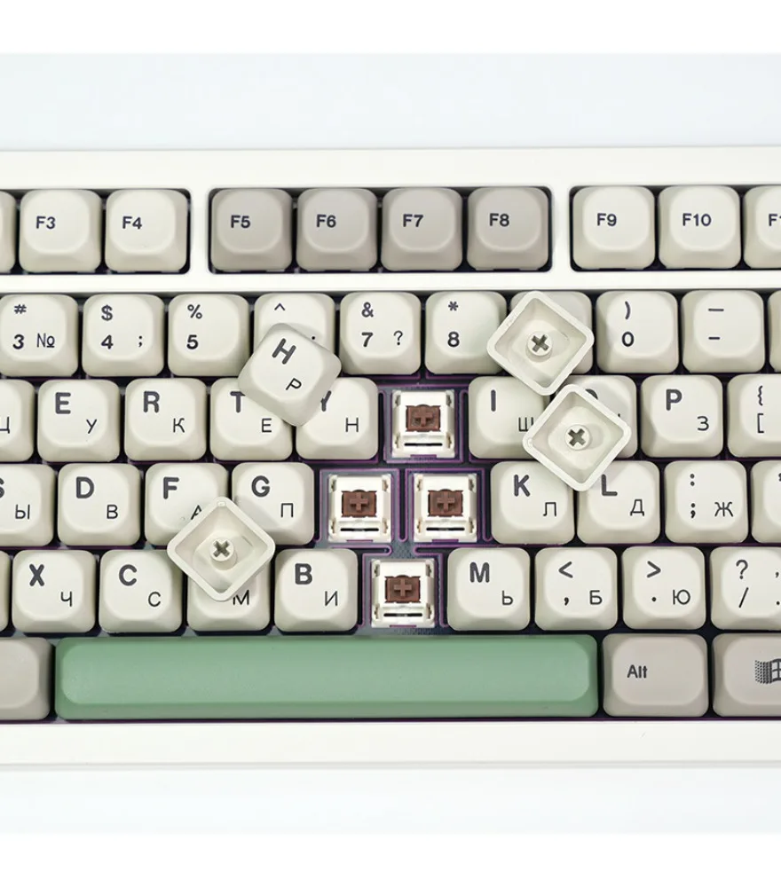 

Retro style MOA/KOA keycaps Russian phonetic PBT hot sublimation mechanical keyboard 139 small full set