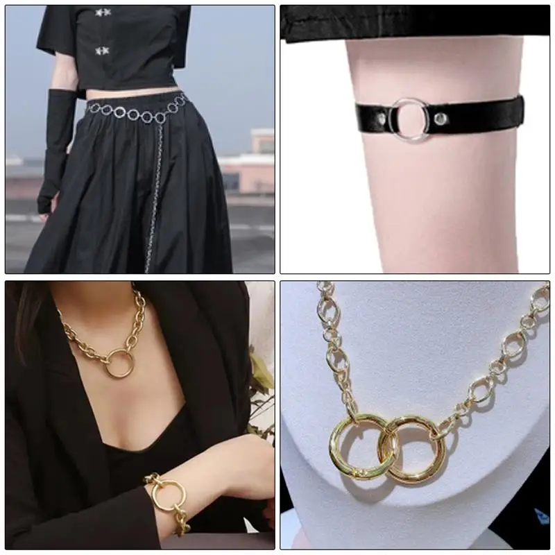 5pcs/lot Metal O Ring Spring Clasps Gold Color Openable Round Carabiner Hook Buckle For DIY Bags Chain Keyring Jewelry Making