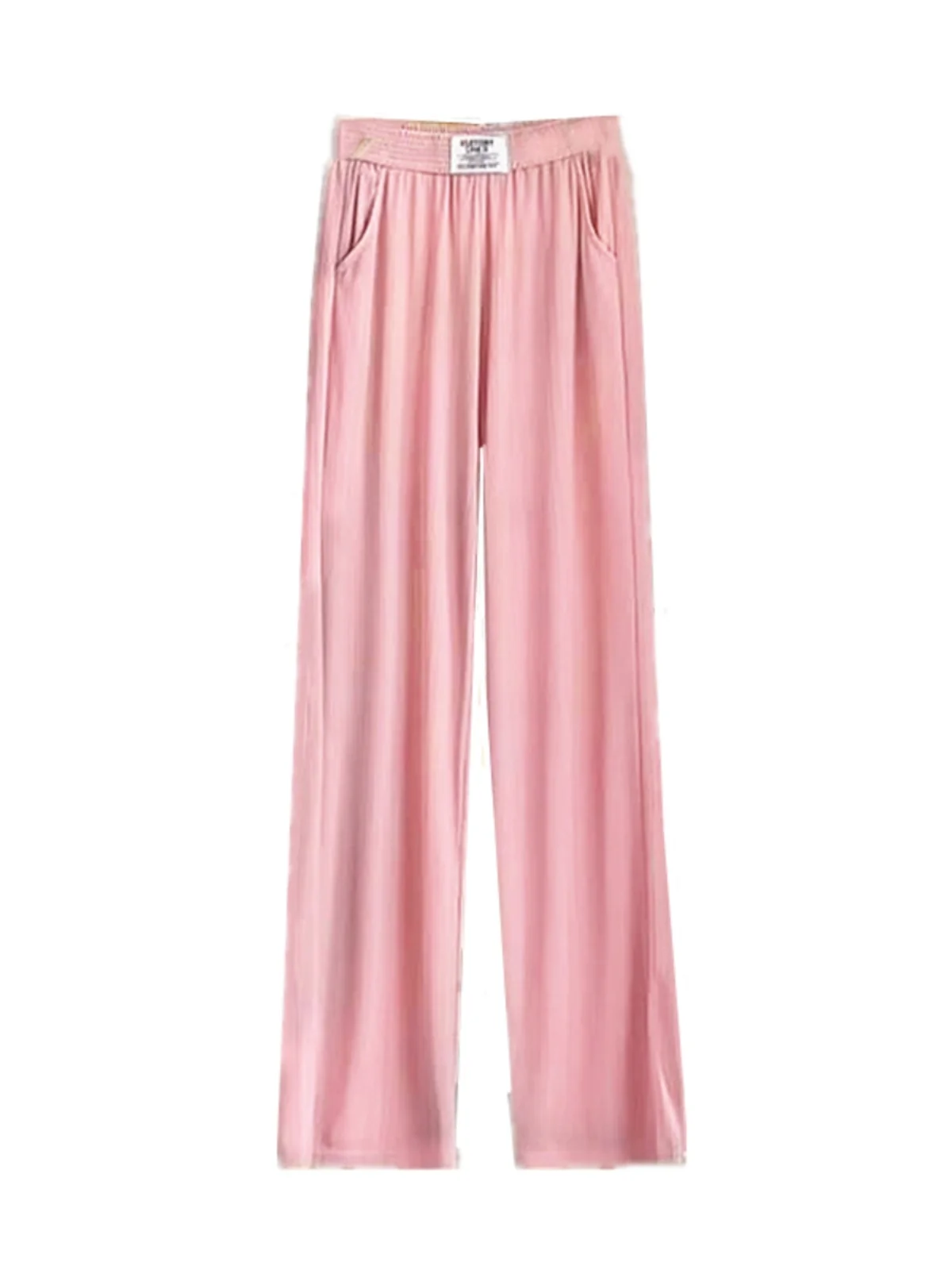 신상 여름 아이스 실크 와이드 레그 팬츠 여성용 얇은 하이웨이스트 드레이프 쿨 루즈 캐주얼 스트레이트 레그 팬츠 학생용