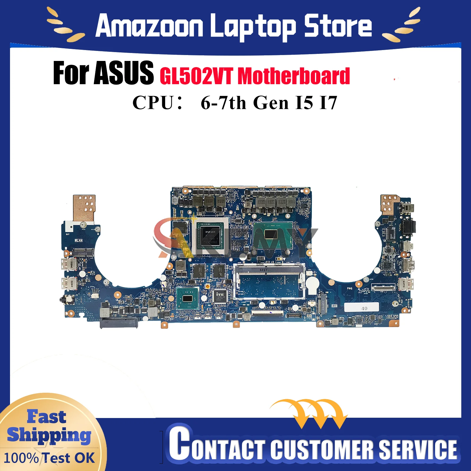 

Материнская плата для ноутбука GL502VT для ASUS ROG Strix GL502VMK GL502V GL502VM, материнская плата для ноутбука с процессором I5 I7, 100% тестирование, ОК, быстрая доставка