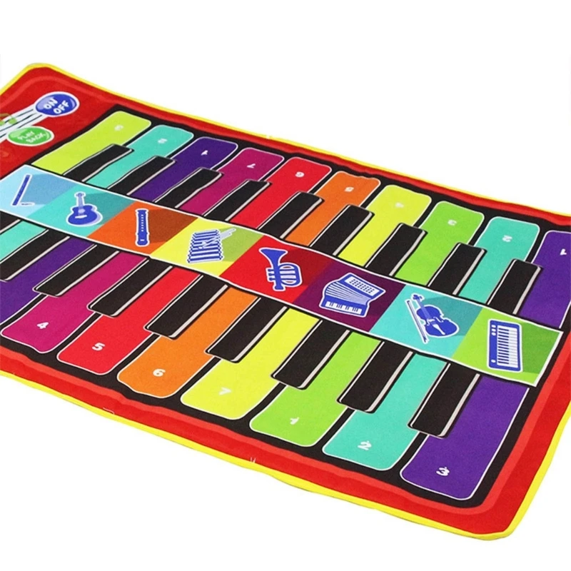 Música playmat brinquedo piano dança esteira jogar cobertor elétrico aprendizagem teclado instrumento musical brinquedo do bebê