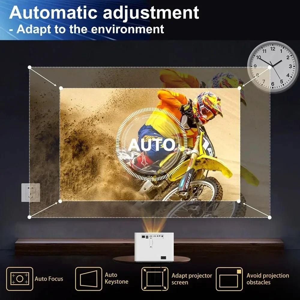 Proyektor 4K 500 ANSI Lumens Smart Projector Android 11 HD Home Cinema TV WiFi LED Proyektor