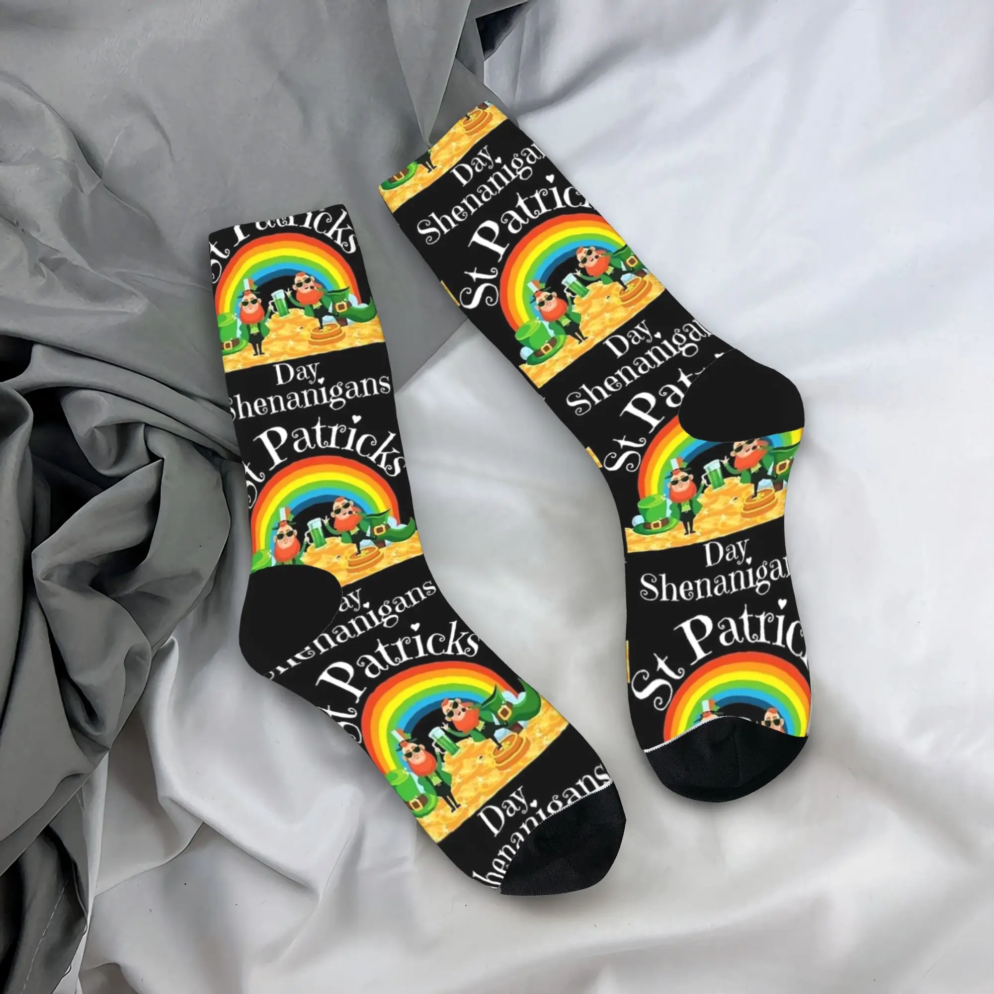 

Men Socks St Patricks Day Shenanigans Celebration Stockings Autumn Vintage Medium Soft Socks Graphic Cycling Anti Sweat Socks