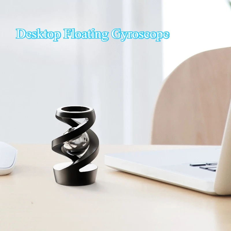 Gyroscope rotatif de bureau, Fidget Spinner, jouet tout en alliage d'aluminium, Accents métalliques argentés, cadeau pour adultes
