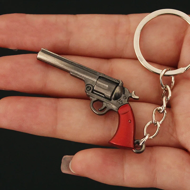 5cm Mini Gun Model Keychain B Model Jewelry Weapon Metal Pendant Key Chain Chaveiro Bag Car Key Holders Gift For Kids Men