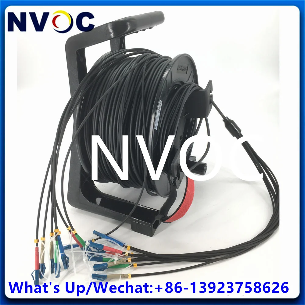 

8Cores SM 50M 9/125 OS2,G657A1,8C 8F LC-LC Colorful Boot Armored Single Mode Fiber Optic Patch Cord Cable Connector With PCD235