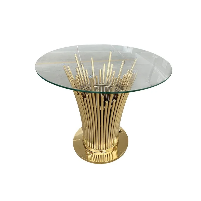 Stainless Steel Cake Crystal Table Simple Sprinkle Shop Furniture Wedding Decoration Glass Panel