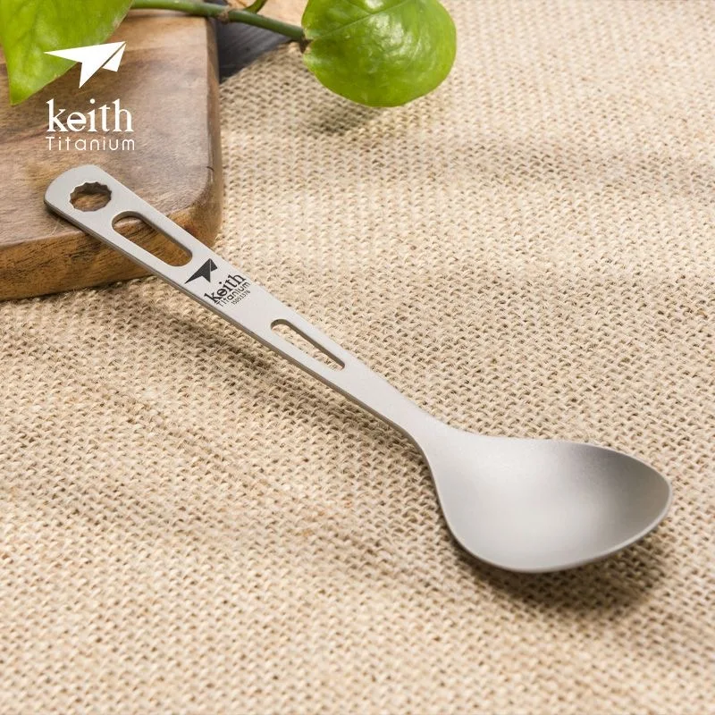 Keith Pure Titanium Spoon Portable Outdoor Camping Household Lightweight Tableware Ti5318