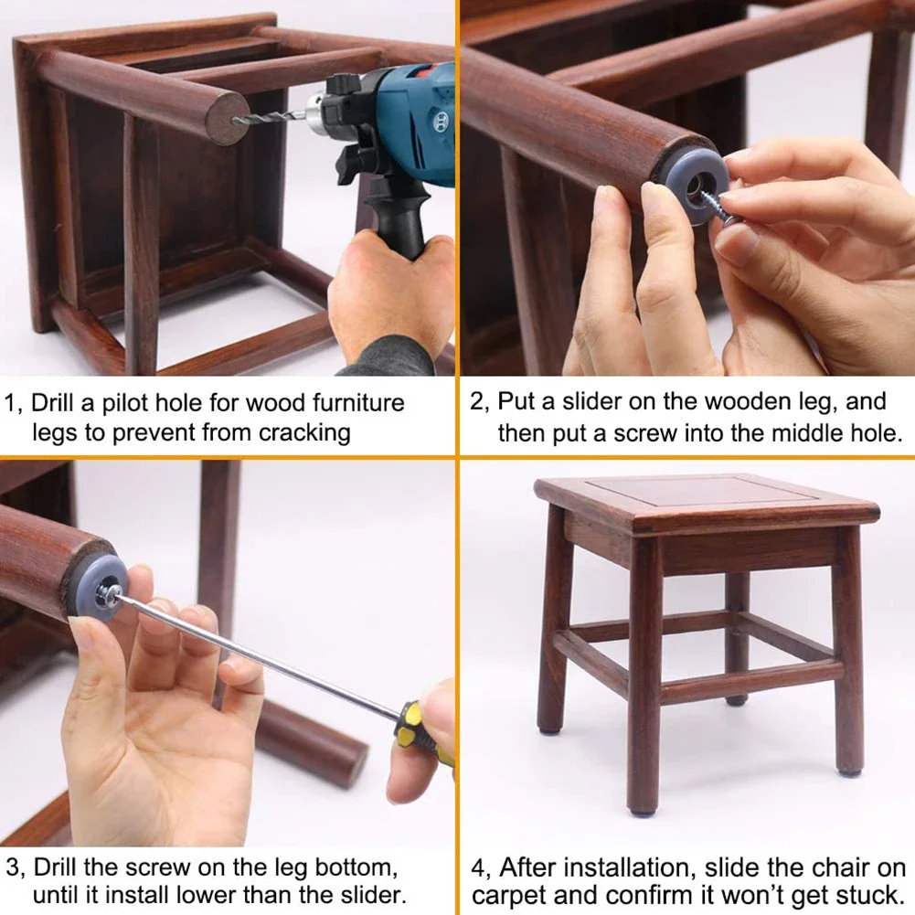 10-30pcs Furniture Chairs Heavy Objects Silent Movement Scratch Resistant Wear-resistant Floor Protection Anti-collision Pad image 6