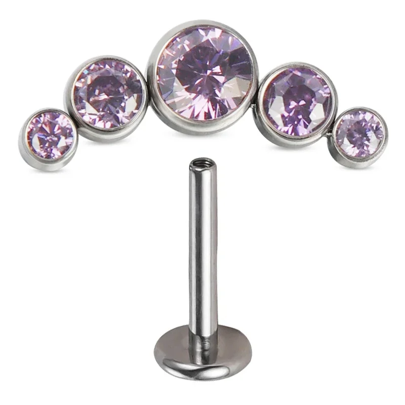 G23 Titanium Ear Studs with CZ Stones