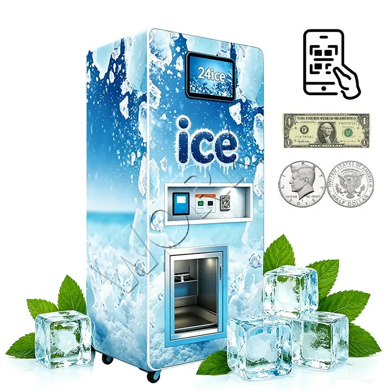 YISO 2026 Fully Automatic Bag Sealing Ice Machine 300kg/day Commercial 24-hour Self-service Ice Vending Machine