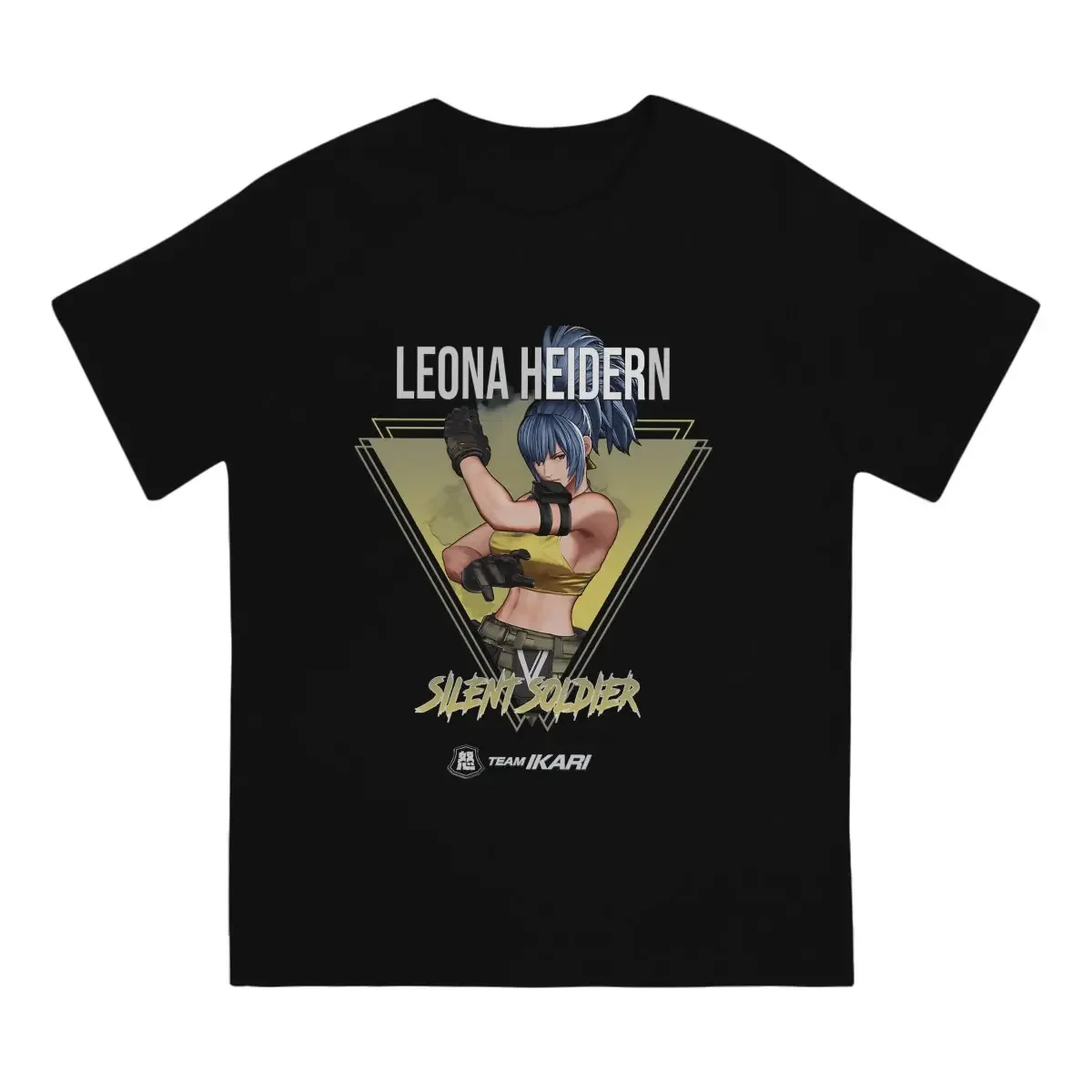 Silent Soldier Leona Heidern Essential  Men TShirt The King of Fighters Game O Neck Tops 100% Cotton T Shirt Humor High Quality