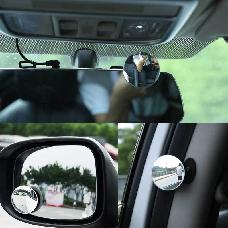 

1pc 360° Adjustable Auto Side Blind Spot Mirror Circular Car Rear View Mirror Wide Angle Convex Car Blind Spot Mirror