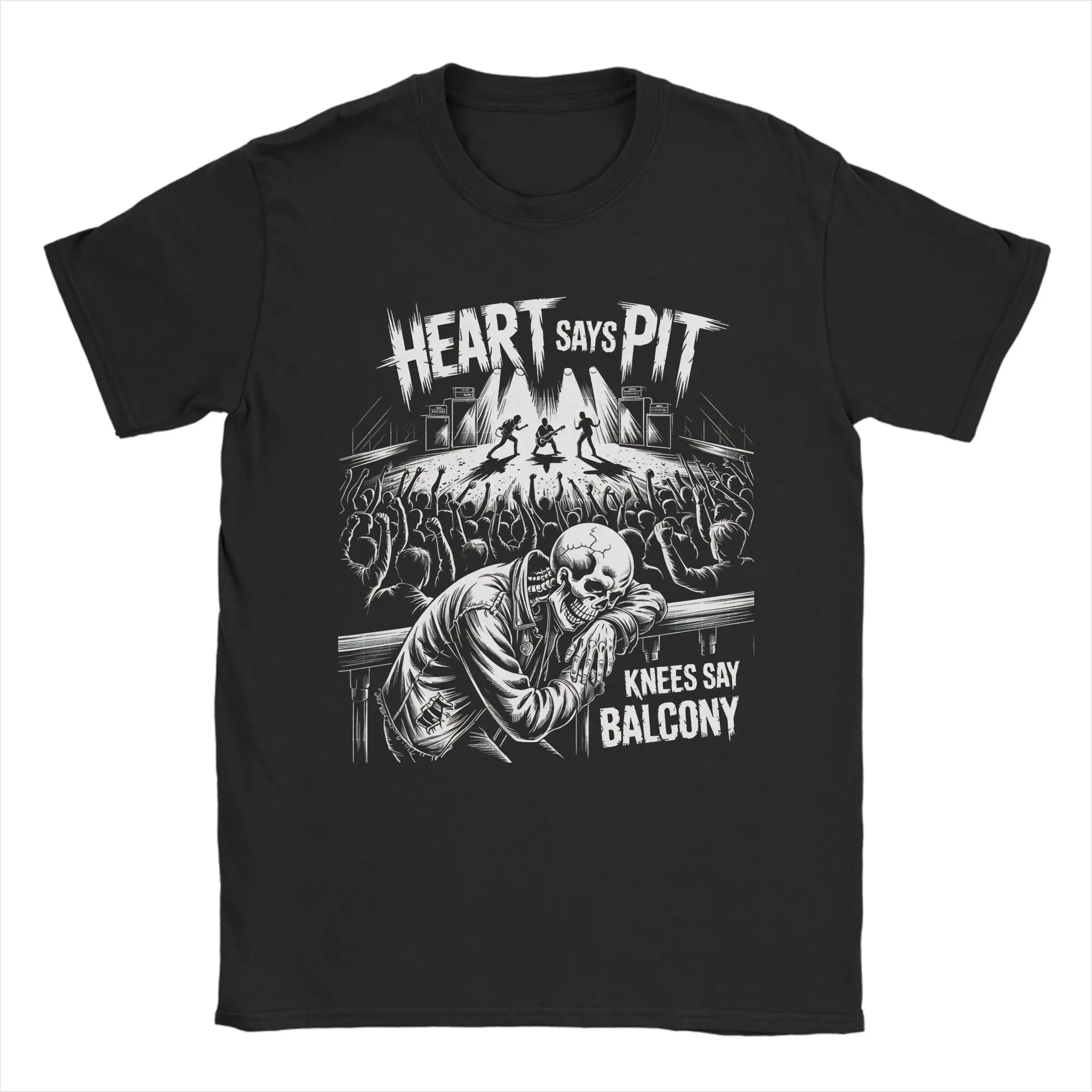 Grunge Outfit Punk Rock Heart Says Pit Knees Say Balcony  T-Shirts Novelty Pure Cotton Crew Neck T Shirt Plus Size Clothes