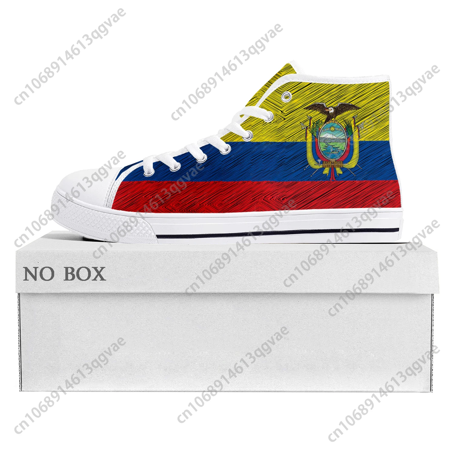 

Ecuador Flag High Top High Quality Sneakers Mens Womens Teenager Canvas Sneaker Ecuador Casual Couple Shoes Custom Shoe