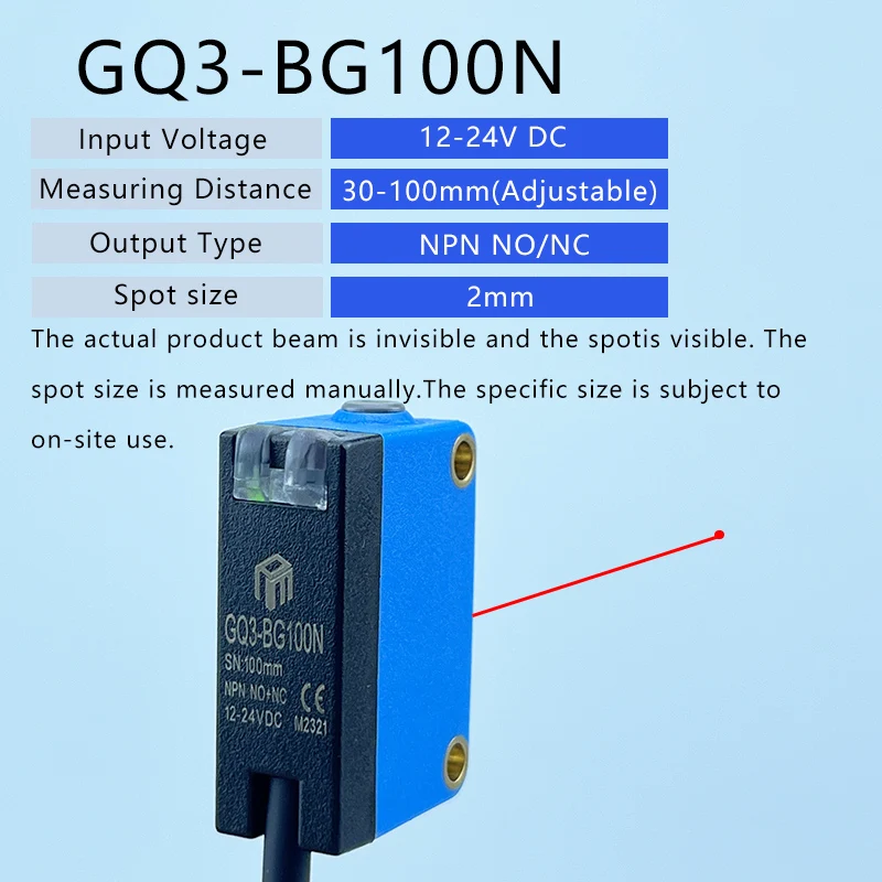 PARMA Background Suppression Photoelectric Sensor NPN PNP 10-30V DC Sensing Distance 30cm Adjustable Square Laser Optical Switch