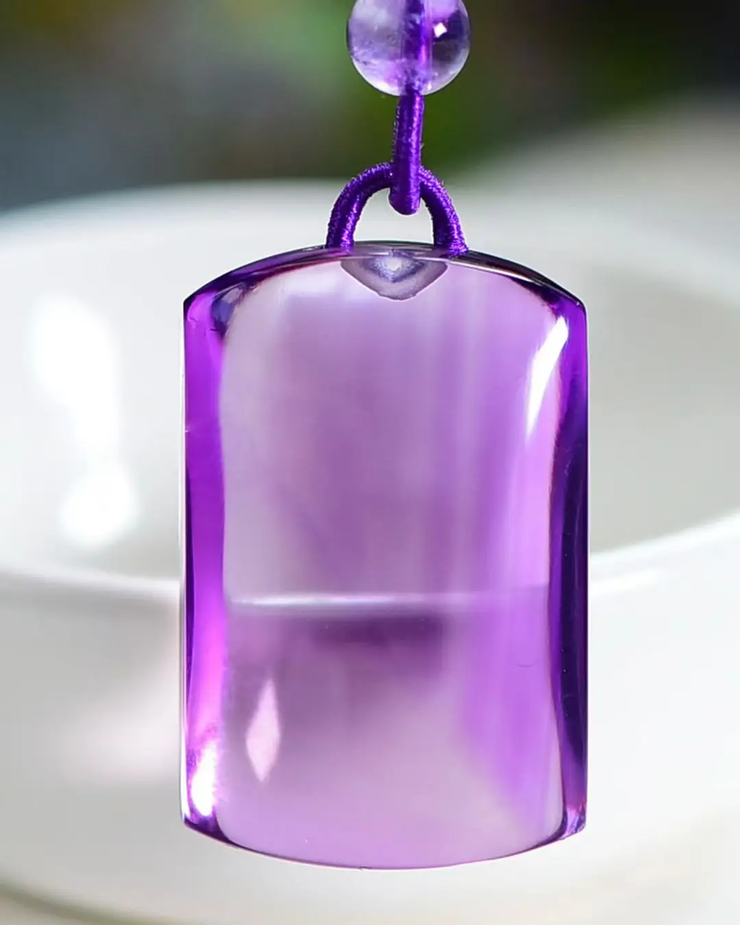 Natural Purple Amethyst Quartz Pendant 31.8*20.5*13.2mm Clear Rectangle Amethyst Jewelry Beads Women Men Necklace Brazil AAAAAA