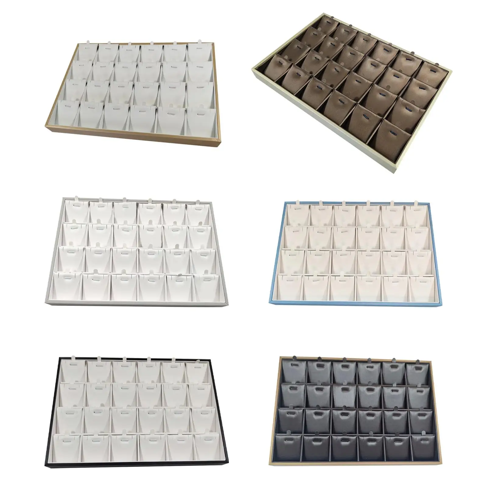 Jewelry Tray Rectangle Multipurpose 18 Grids Countertop Storage Case for Live Broadcasting Shopping Mall Vanity Jewelry Store