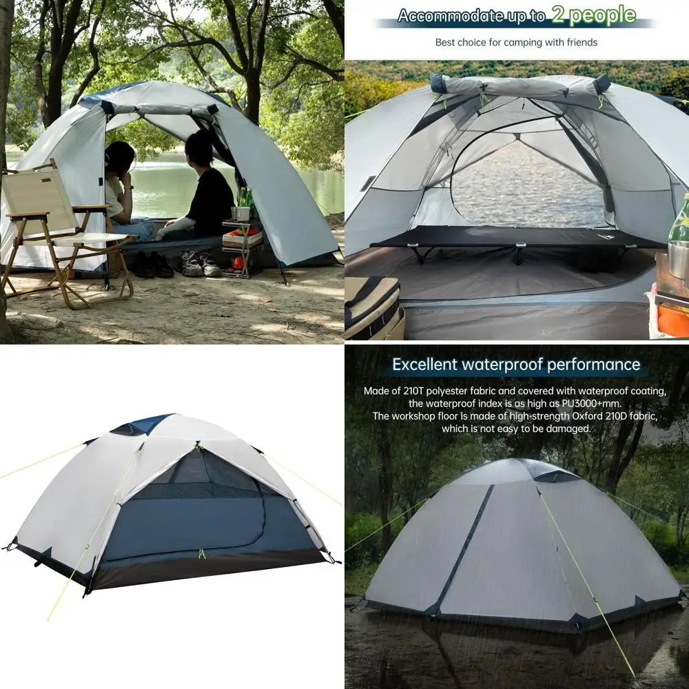 

Ultralight 1-2 Person Backpacking Tent, Waterproof & Windproof, Ideal for Outdoor Adventures