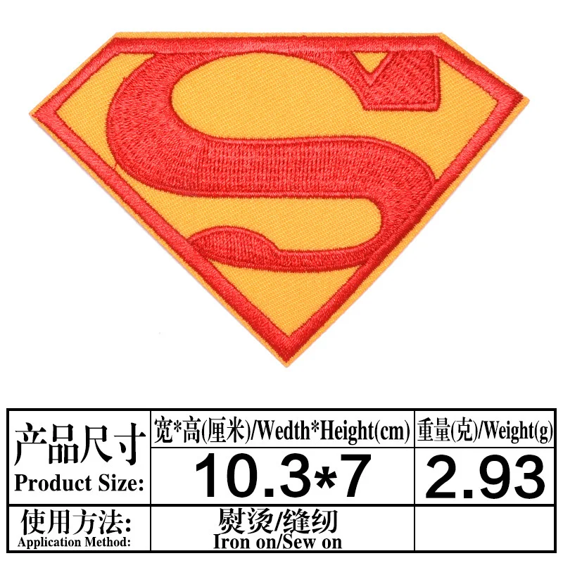 Cartoon Miniso Disney Marvel Superman Batman Iron on Patches for Clothing Sticker Sew on Embroidery Patch on Clothes Applique