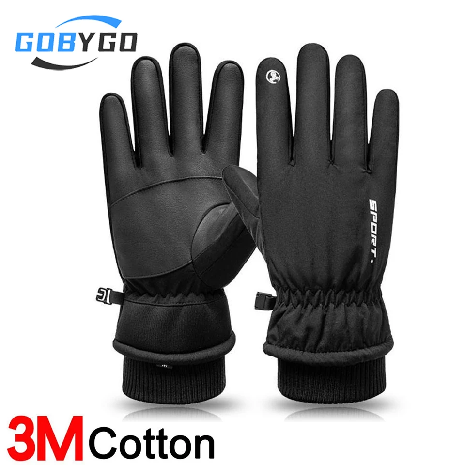 

GOBYGO 1Pair Winter Ski Gloves Bobsleigh Motorcycle Snowboard Gloves Windproof Waterproof Snow Gloves Cycling Gloves Men Women
