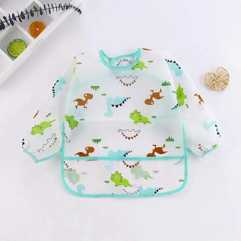 Baby Bibs New Cute Children Baby Stuff Toddler Items Waterproof Long Sleeve Art Smock Feeding Bib Apron for Kids Accessories