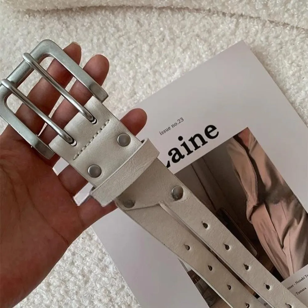 حزام نسائي عتيق عصري مزدوج الصدر Y2k حزام خصر فستان جلدي متعدد الاستخدامات حزام جينز ذكر أنثى