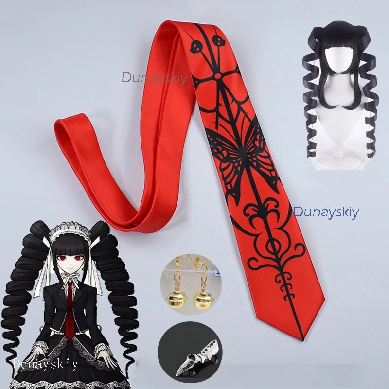 ياسوهيرو تايكو تأثيري الدعامة القوطية لوليتا التعادل شعر مستعار دانغانرونا سيليستيا لودنبرغ النساء هالوين كرنفال حفلة القرط حلية