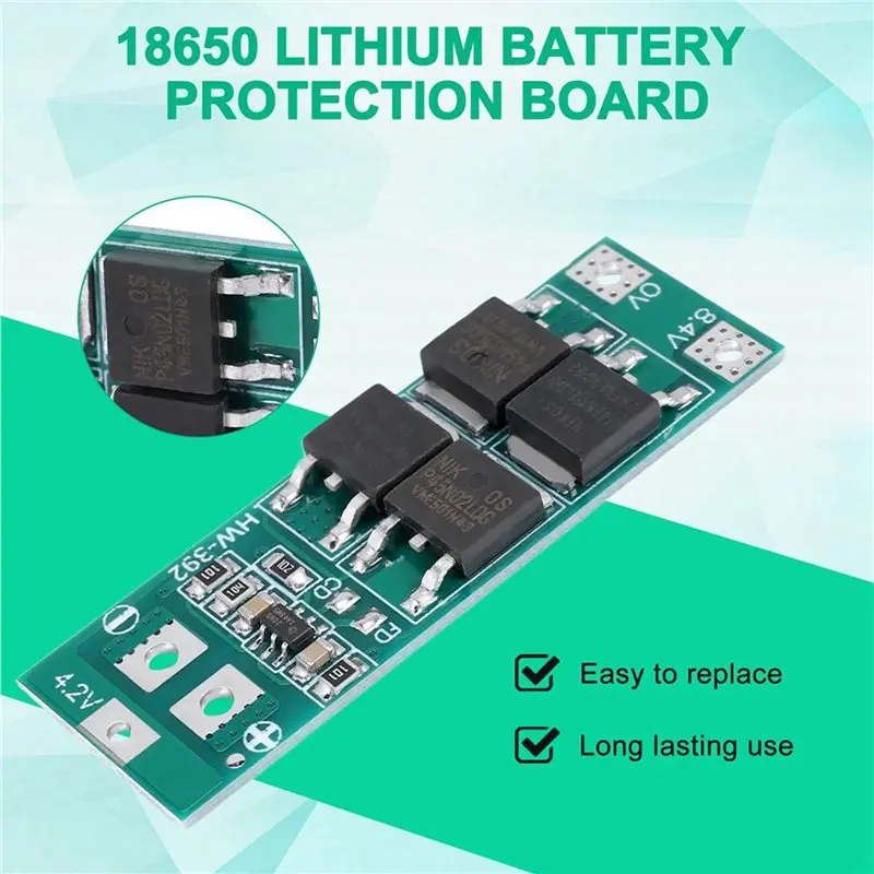 Y47A 4X 2S 20A 7.4V 8.4V 18650 Lithium Battery Protection Board BMS PCB - Li- Standard Version for Power Tools