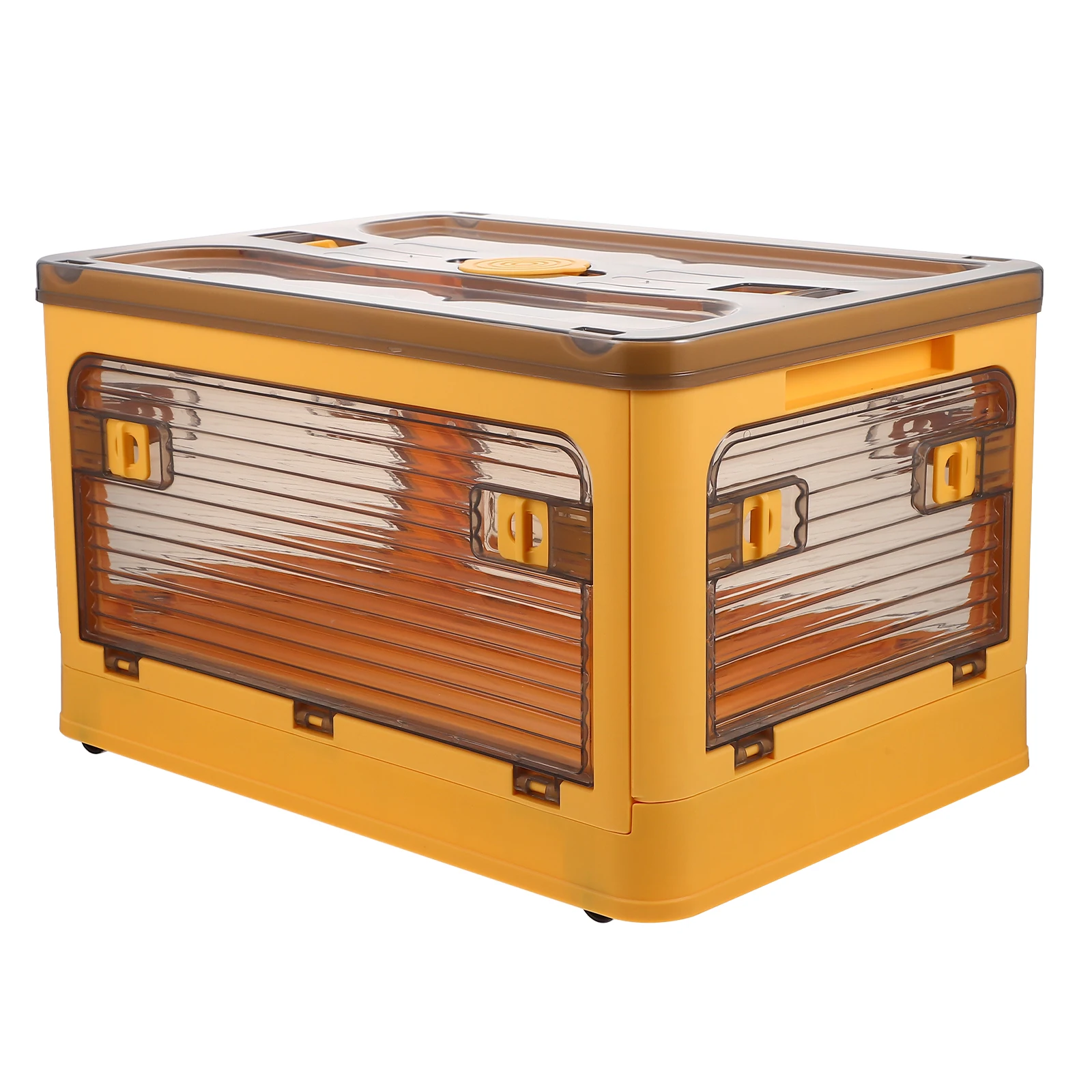 

Portable Foldable Storage Boxes Home Clothes Holder Plastic Bin Office Supplies Container Wheel Design Stacking Solution