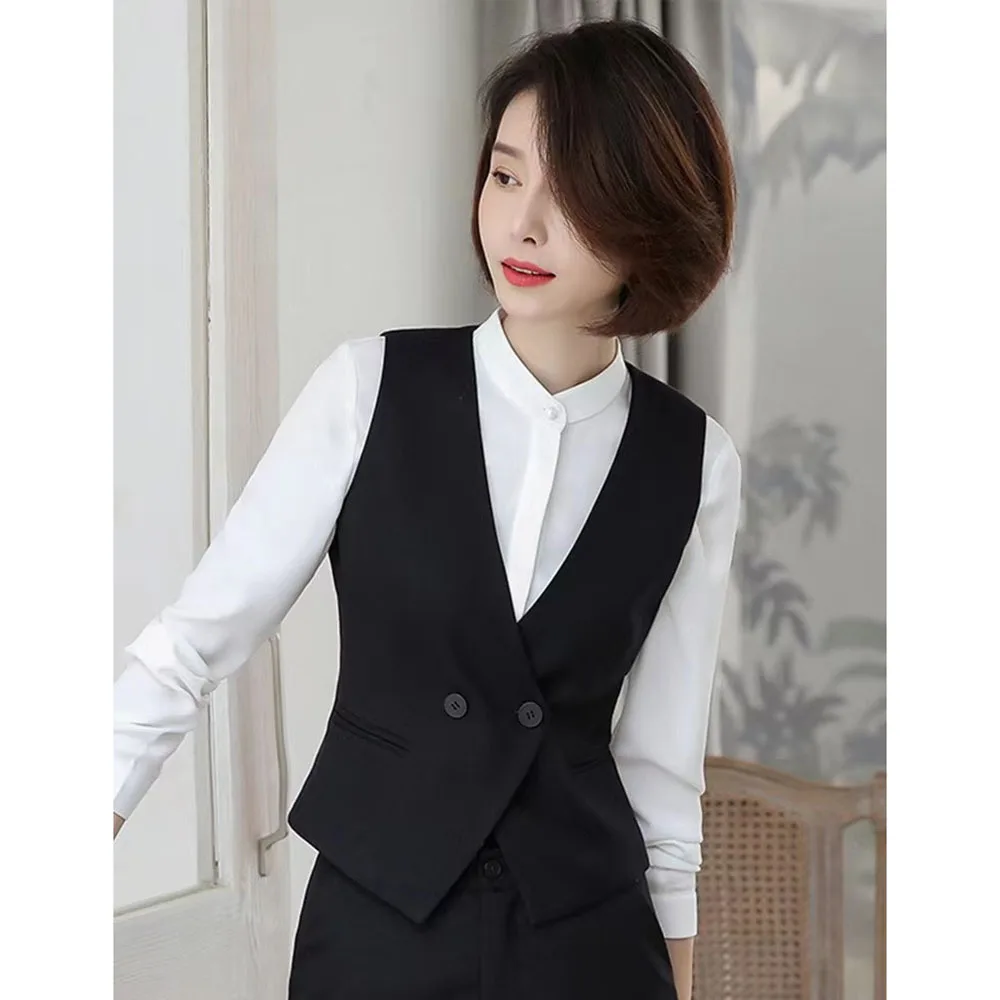 Short Suit Vest Jacket New Spring Summer Women OL Professional Blazers Coat Ladies Sleeveless Waistcoat Formal Work Vest 4XL