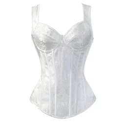 Shoulder Straps Corset Lace up Zipper Corsets Bustier Overbust Burlesque Costumes Gothic Vintage Sexy Women Plus Size