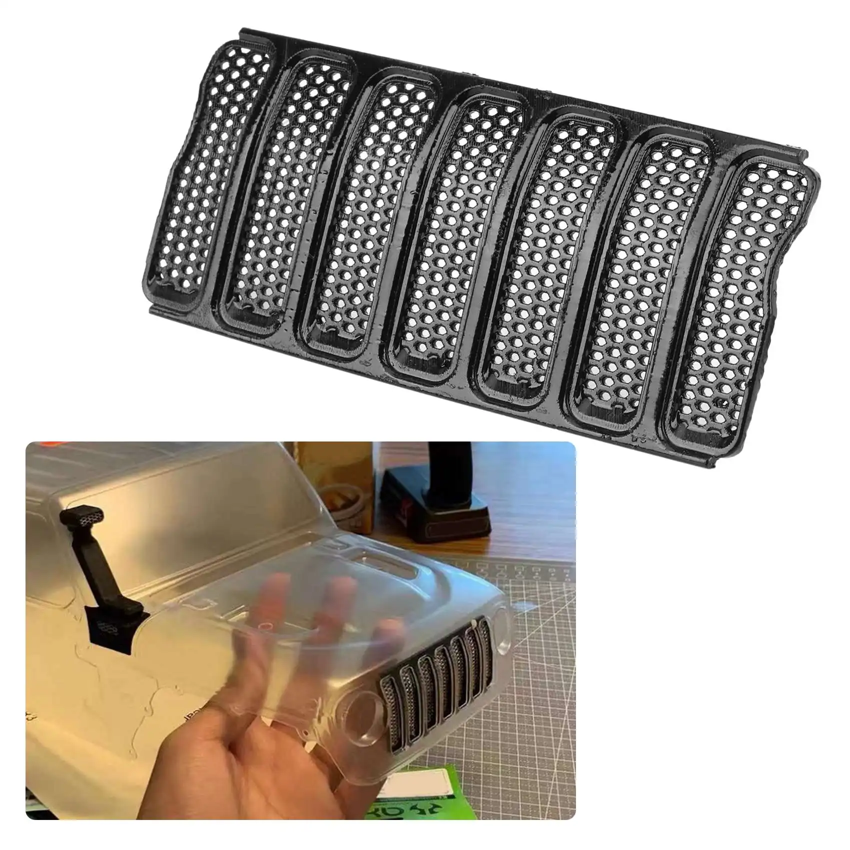 

Practical 1/10 RC Crawler Car Front Grille for Axial SCX10 III AXI03007 Jeep Wrangler Body Shell Upgrade Parts