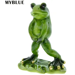 Funny Animal Pee Resin Frog Figurines MYBLUE Kawaii Nordic Crafts Decorations Home Room Decor Ornament Modern