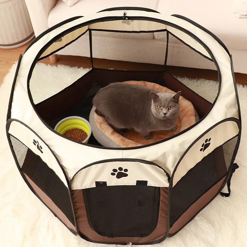 Pet Tent Fence Cat Cage Foldable Large Household Cat Nest Four Seasons Access Cat Delivery Room