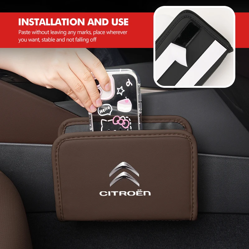 لسيتروين باب السيارة صندوق تخزين جيب للهاتف منظم معلق حقيبة البلوز Celysee الصبار بيكاسو Aircross Saxo Grand