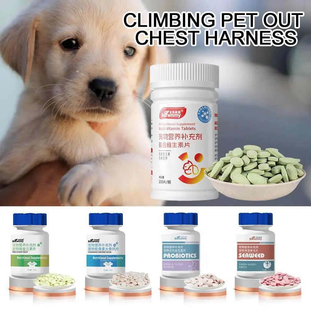 180 Tablets Multivitamin Supplements Beautiful Smooth Hair Trace Minerals For Dogs Improve Immunity Balanced Nutrition Pet P8D5