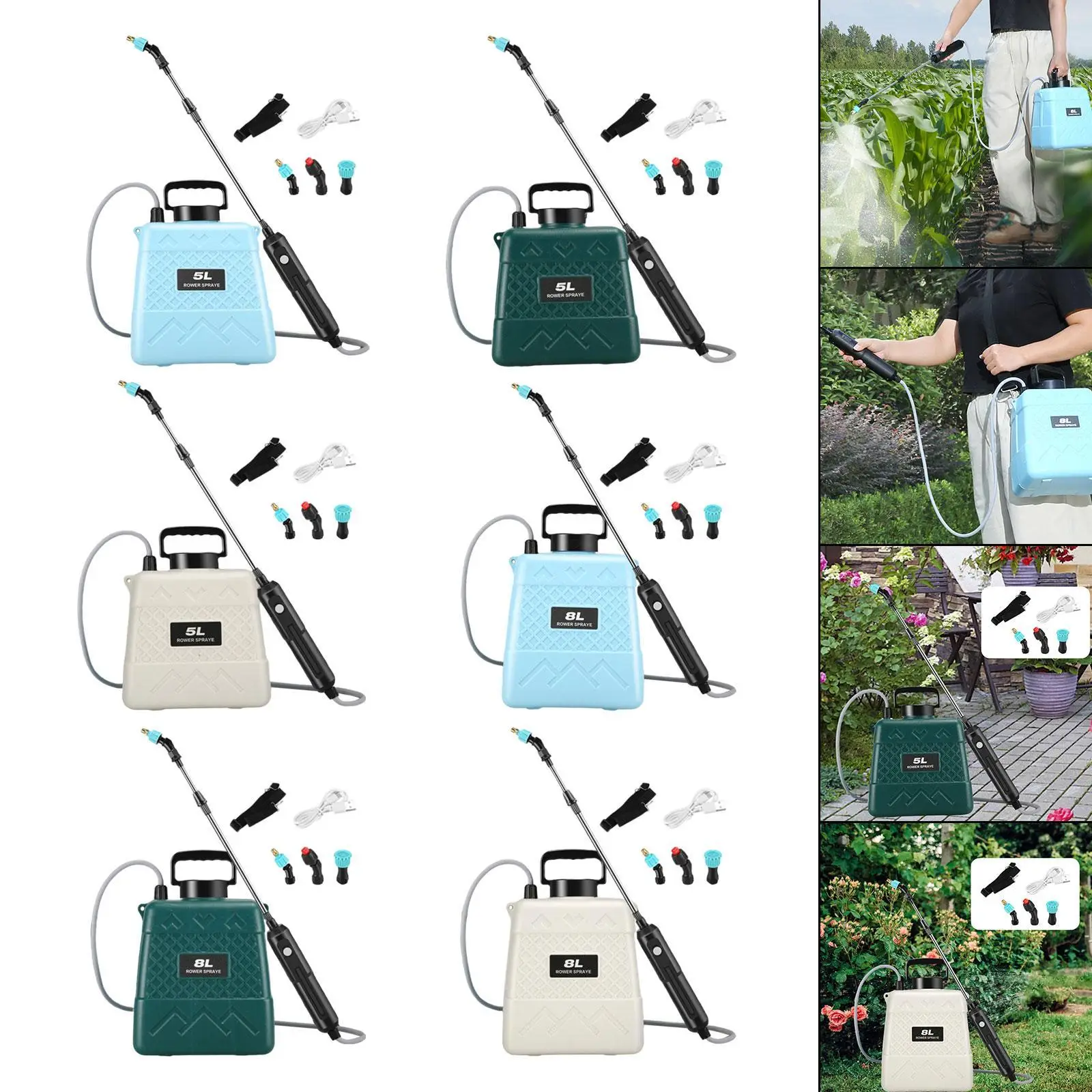 Spruzzatore elettrico per prato Spruzzatore da giardino Spruzzatore d'acqua ricaricabile efficiente e versatile Dispenser agricolo per uso domestico